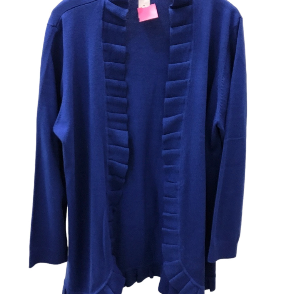 Drapers Studio Cobalt Blue Ruffled Cardigan
